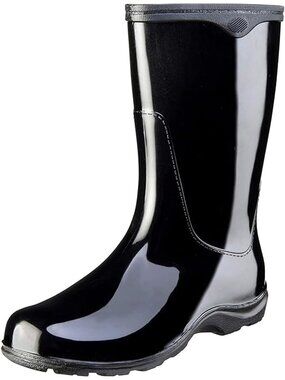 Women's Classic Black Waterproof Garden Rain Boots Rubber Cute Midcalf Boots